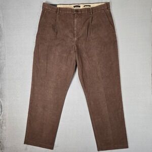 Banana Republic Brushed Traveler Pants 42x34 Moleskin Pleat Tapered‎ Relaxed NWT